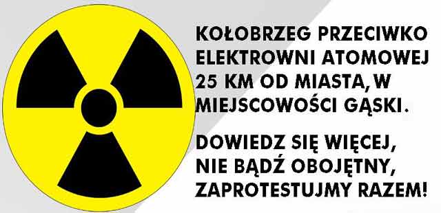 informacje kołobrzeg, elektrownia atomowa, gąski, protest