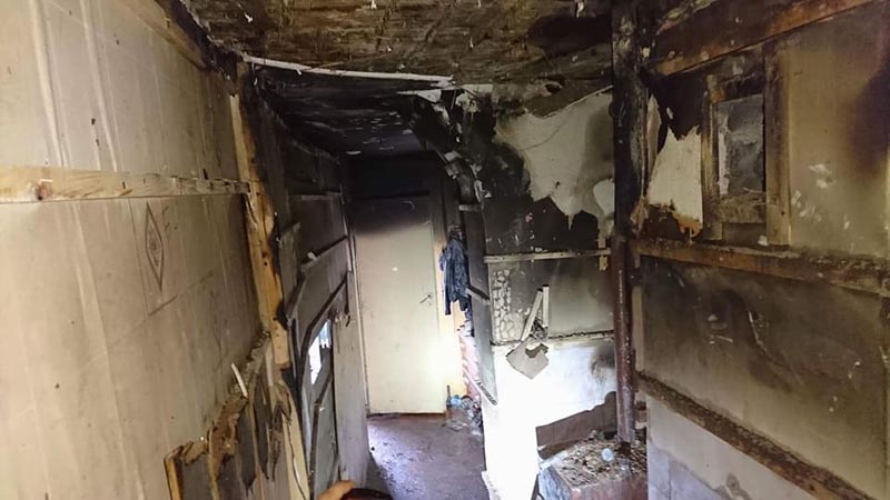 Pożar mieszkaniach w Petrykozach